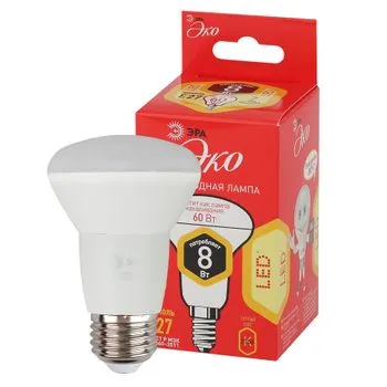 Лампа светодиодная RED LINE ECO LED R63-8W-827-E27 Е27 / Е27 8Вт рефлектор теплый белый свет | Б0050