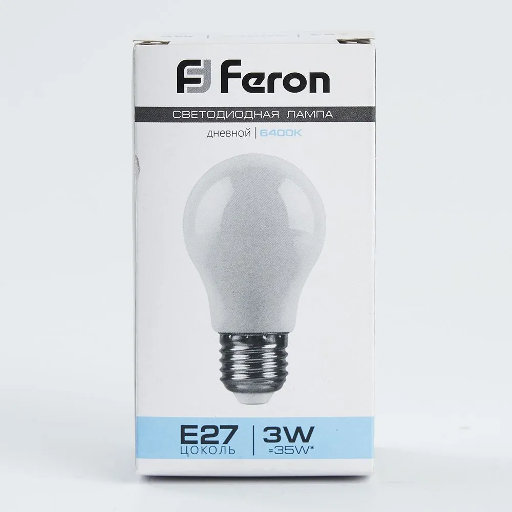 Лампа светодиодная LED 3вт Е27 6400K шар