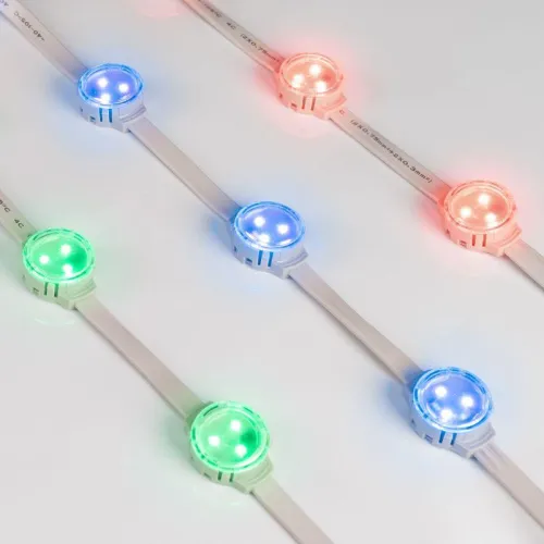 Модуль управляемый SOLEX-SPI-3535-3-12В RGB 120deg (D30x16mm 0.75Вт IP67) (пластик ) Arlight 029240