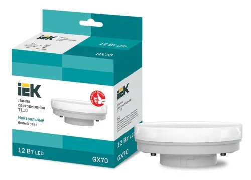 Лампа светодиодная T110 таблетка 12Вт 230В 4000К GX70 IEK | LLE-T110-12-230-40-GX70 | IEK
