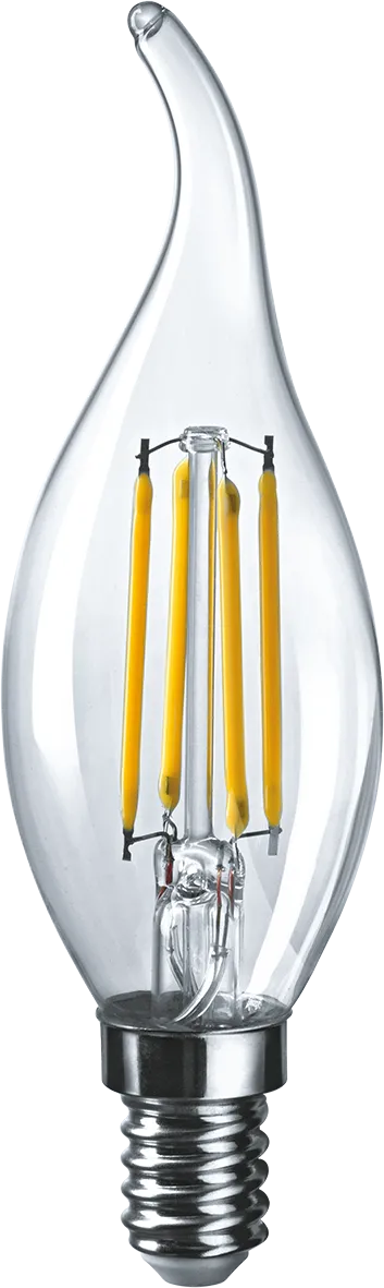Лампа светодиодная LED 4Вт Е14 230В 4000К NLL-F-FC35-4-230-4K-E14 свеча на ветру прозрачная | 61341 