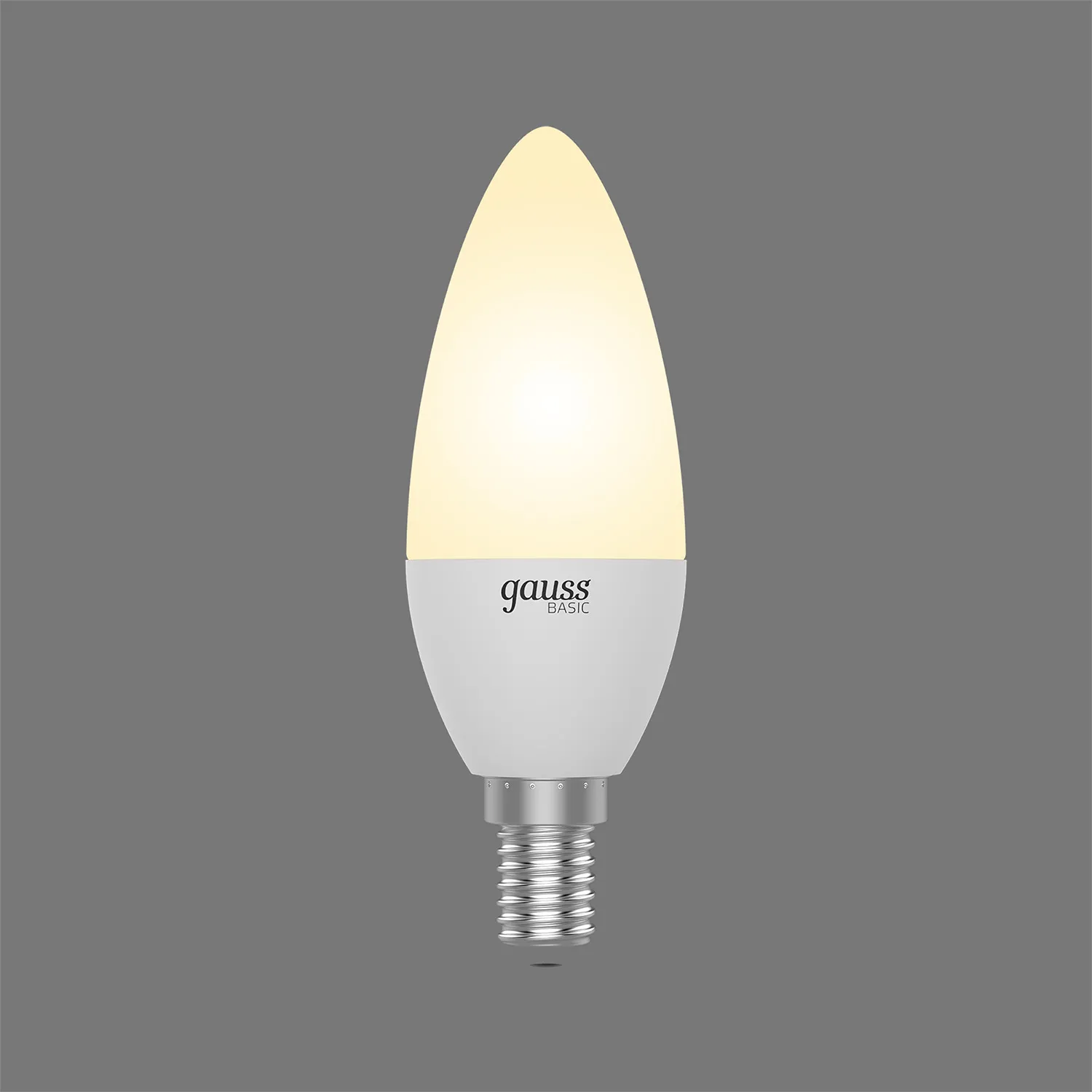 Лампа светодиодная LED 5.5 Вт 410 лм 3000К свеча теплый E14 AC 220В Basic Gauss