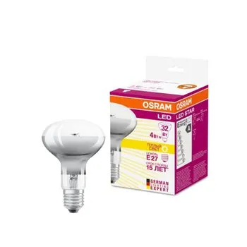 Лампа светодиодная LEDSR8032 4W/827 230В GL E27 FS1 OSRAM 4058075055438