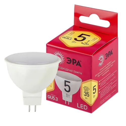 Лампа светодиодная LED MR16-5W-827-GU5.3 R (диод, софит, 7 Вт, тепл, GU 5.3) (10/100/4000) | Б005023