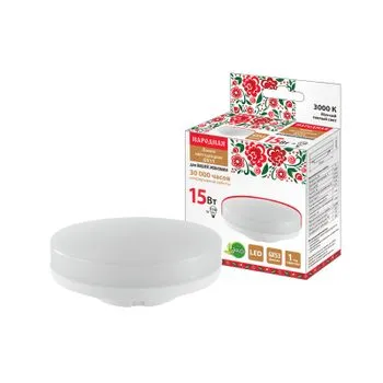 Лампа светодиодная GX53-15 Вт-230 В-3000 К-Э, h=26 мм, Народная | SQ0340-1574 | TDM