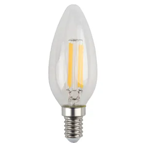 Лампа LED В35- 5w-827-Е14 ЭРА F-LED прозрачный премиум (575644)