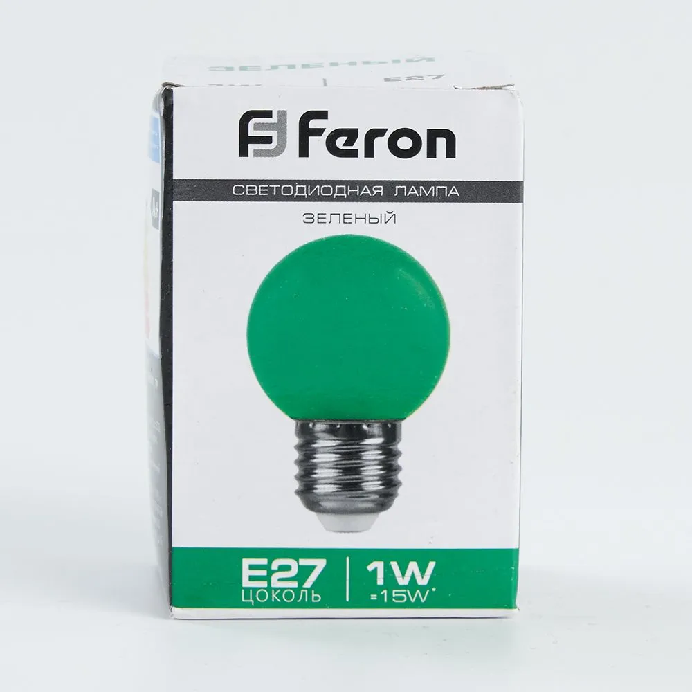 Лампа светодиодная, цветная 1 Вт E27 270 град. FERON 25117