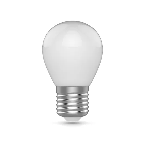 Лампа светодиодная филаментная Basic 4.5Вт P45 шар матовая 2700К тепл. бел. E27 380лм GAUSS 1055215
