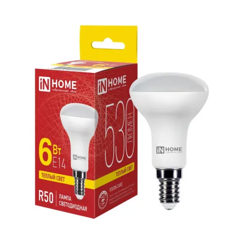 Лампа светодиодная LED-R50-VC 6Вт рефлектор 3000К тепл. бел. E14 530лм 170-265В IN HOME 469061202424
