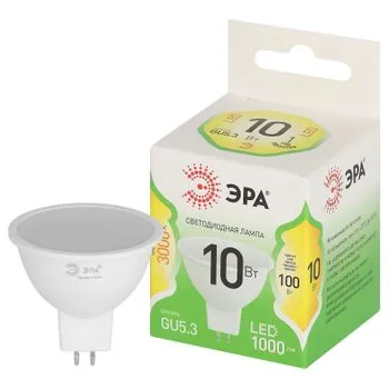 Лампа светодиодная GREEN LINE MR16-10W-830-GU5.3 GL GU5.3 10Вт софит свет тепл. Эра Б0066983