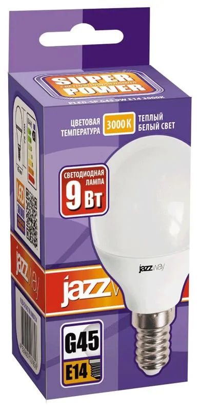 Лампа светодиодная LED 9Вт E14 230В 3000К PLED- SP G45 | 2859570A | Jazzway