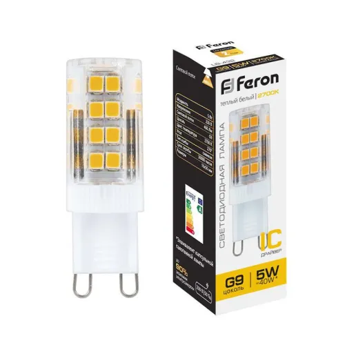 Лампа светодиодная LB-432 5Вт JCD9 2700К G9 230В FERON 25769