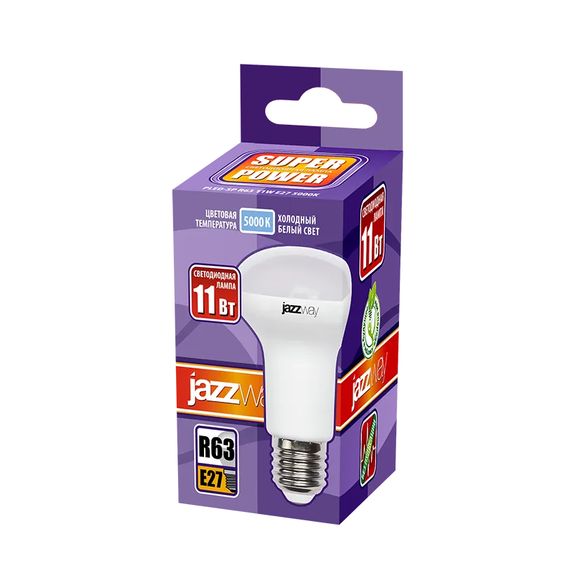 Лампа светодиодная LED 11Вт Е27 220В 5000К PLED- SP R63 отражатель (рефлектор) | 1033673 | Jazzway