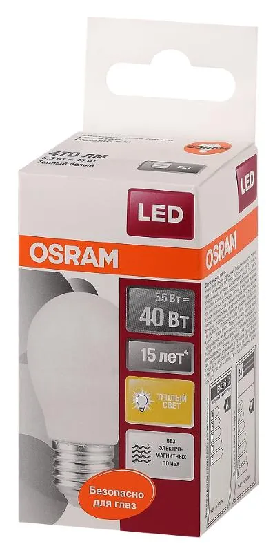 Лампа светодиодная LED STAR Classic P 5, матовая колба, Е27 LEDSCLP40 5, 5W/827 230VFR E2710X1RU | 4