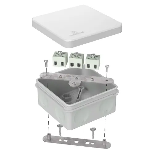 Коробка огнестойкая для о/п двухкомпонентная 60-0210-FR2.5-6 Е15-Е120 RAL7035 80х80х40