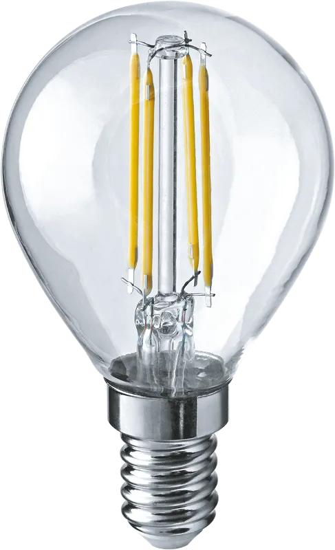 Лампа светодиодная LED 4Вт Е14 230В 2700К NLL-F-G45-4-230-2.7K-E14 шарик прозрачный | 71309 | Naviga