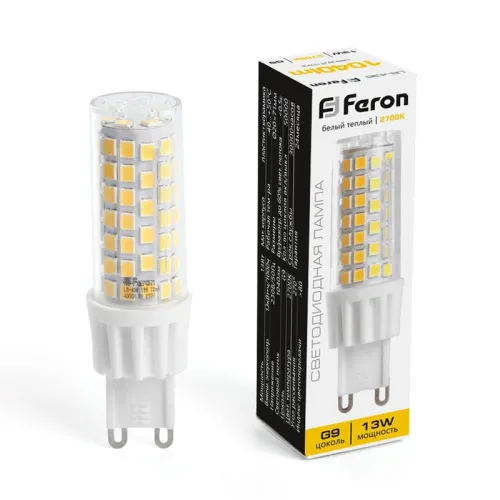 Лампа светодиодная LB-436 13Вт JCD 2700К G9 230В FERON 38152