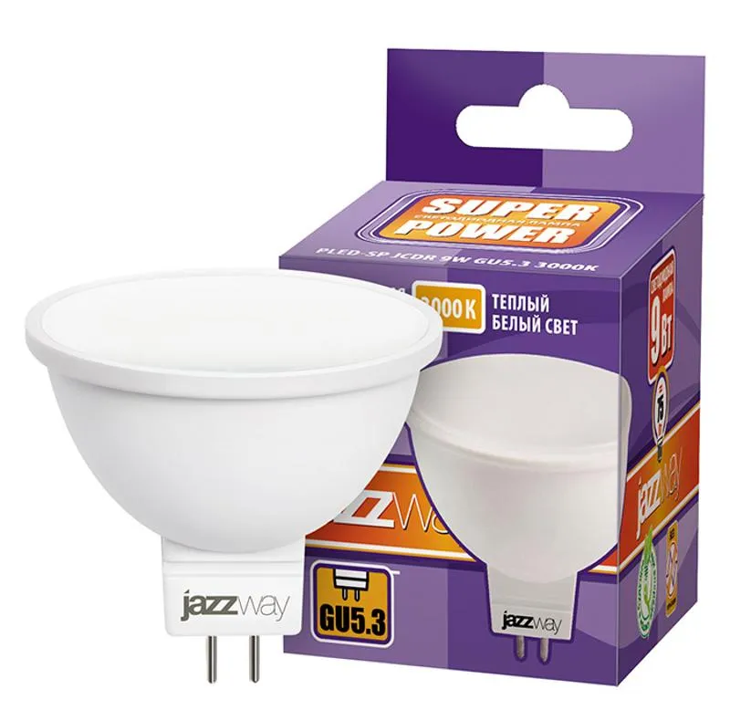 Лампа светодиодная LED 9Вт GU5.3 230В 3000К PLED- SPCDR | 2859754A | Jazzway