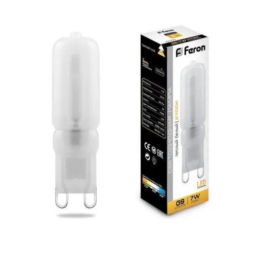 Лампа светодиодная LB-431 7Вт JCD9 2700К G9 230В FERON 25755