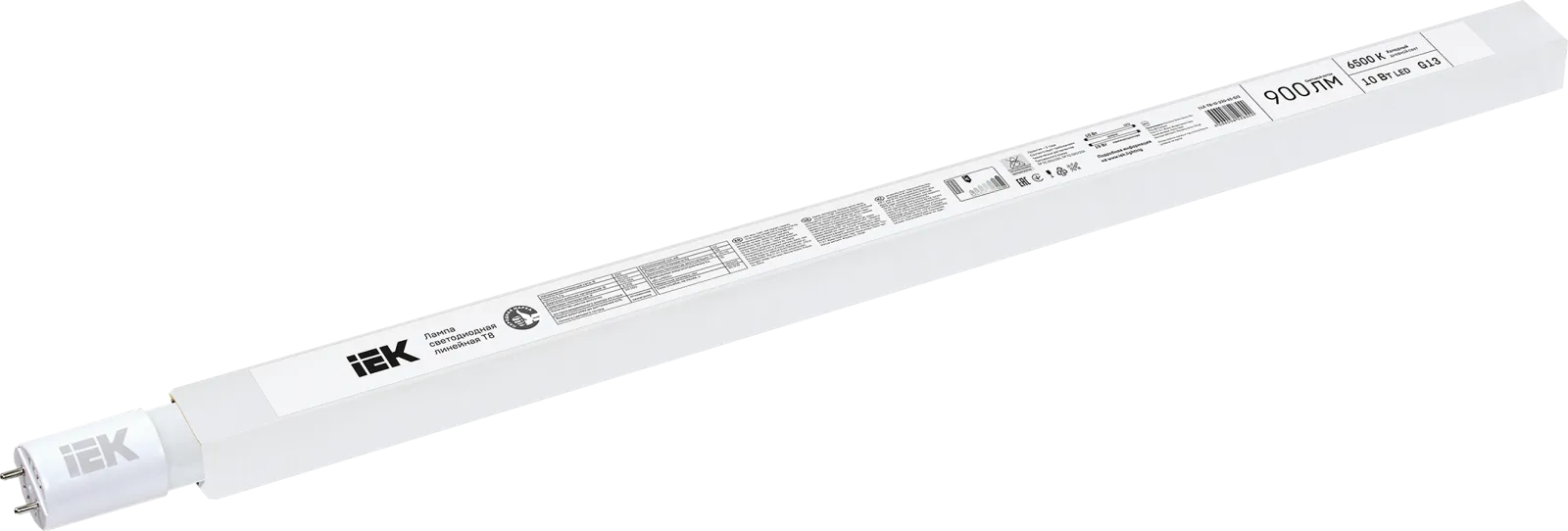 Лампа светодиодная ECO T8 10Вт линейная 230В 6500К G13 IEK LLE-T8-10-230-65-G13