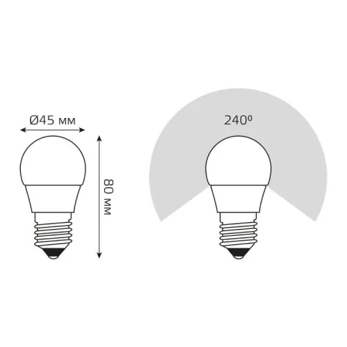 Лампа светодиодная 7 Вт E27 4100 K 550 Lm 240 град. Gauss 105102207-S