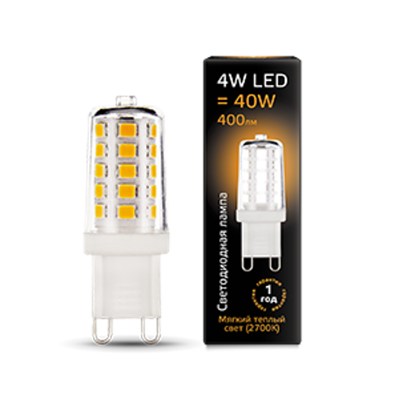 Лампа светодиодная LED 4Вт G9 AC185-265В 2700К керамика | 107309104 | Gauss