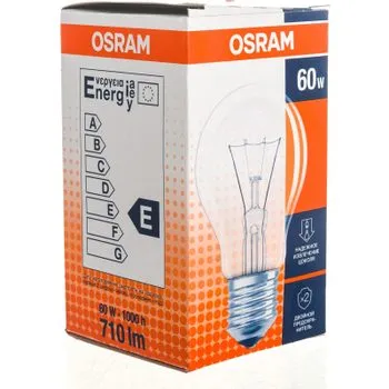 Лампа накаливания 60 Вт E27 2700 K 710 Lm Classic OSRAM 4008321665850
