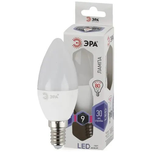 Лампа светодиодная LED 9Вт Е14 6000К smd B35-9W-860-E14 | Б0031403 | ЭРА