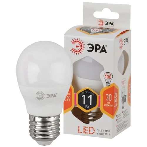 Лампа светодиодная LED P45-11W-827-E27 | Б0032987 | ЭРА