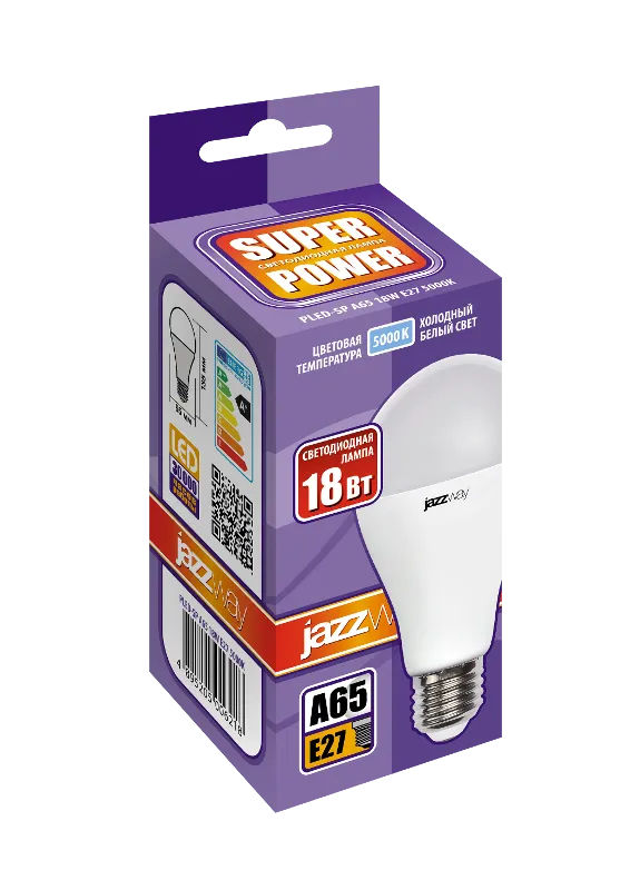 Лампа светодиодная 18 Вт E27 5000 K 1600 Lm 230 град PLED Power JAZZWAY .5006218A