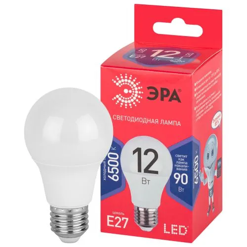 Лампа светодиодная ЭКО LED A60-12W-865-E27 R (диод, груша, 12Вт, хол, E27) | Б0045325 | ЭРА