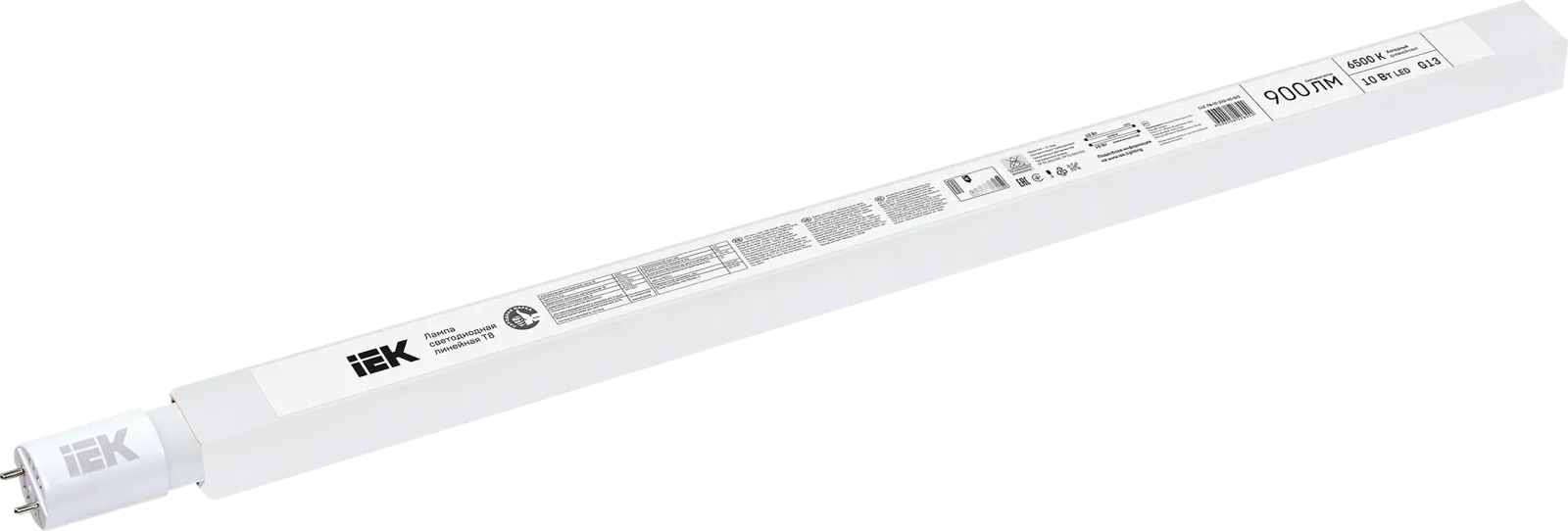 Лампа светодиодная ECO T8 10Вт линейная 230В 6500К G13 IEK LLE-T8-10-230-65-G13