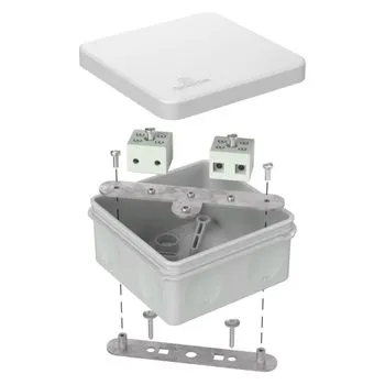 Коробка огнестойкая для о/п двухкомпонентная 60-0210-FR6.0-4 Е15-Е120 RAL7035 80х80х40