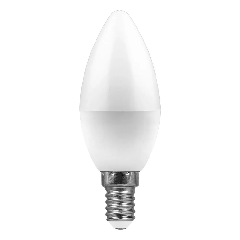 Лампа светодиодная LB-97 7Вт C37 свеча 6400К E14 230В FERON 25477