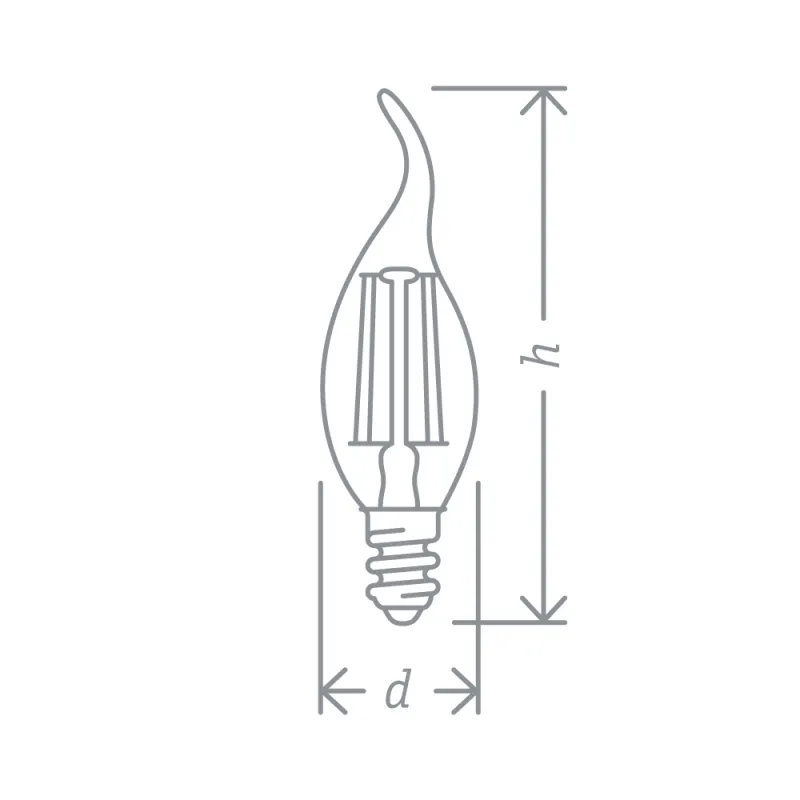 Лампа светодиодная LED 4Вт Е14 230В 4000К NLL-F-FC35-4-230-4K-E14 свеча на ветру прозрачная | 61341 