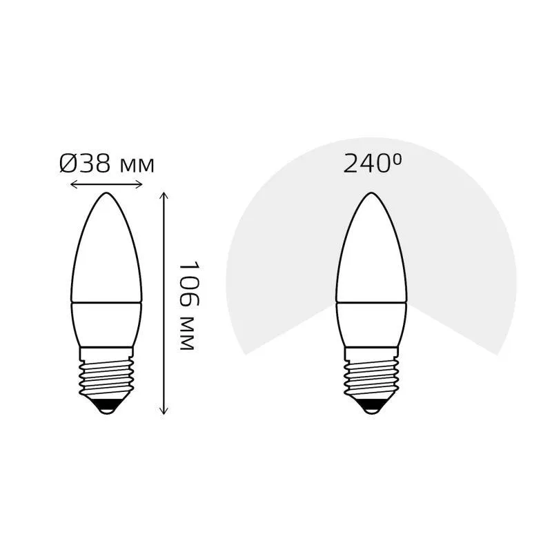 Лампа светодиодная Elementary 10Вт свеча 3000К тепл. бел. E27 750лм GAUSS 30210