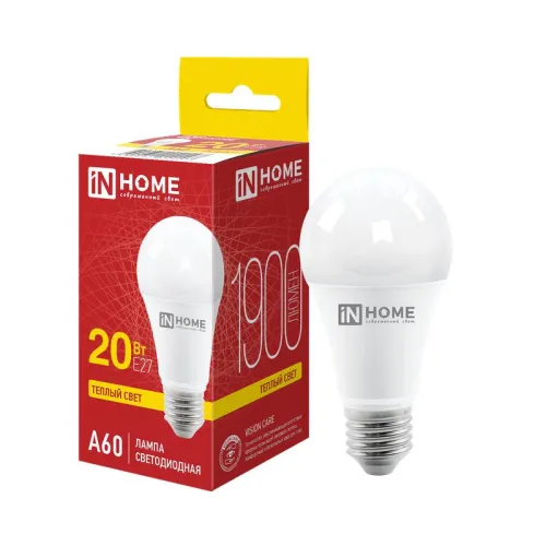 Лампа светодиодная LED-A60-VC 20Вт грушевидная 3000К тепл. бел. E27 1900лм 230В IN HOME 469061202029