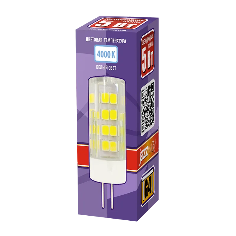 Лампа светодиодная LED 5Вт G4 220В 4000К PLED-G4 капсульная | 5000971 | Jazzway