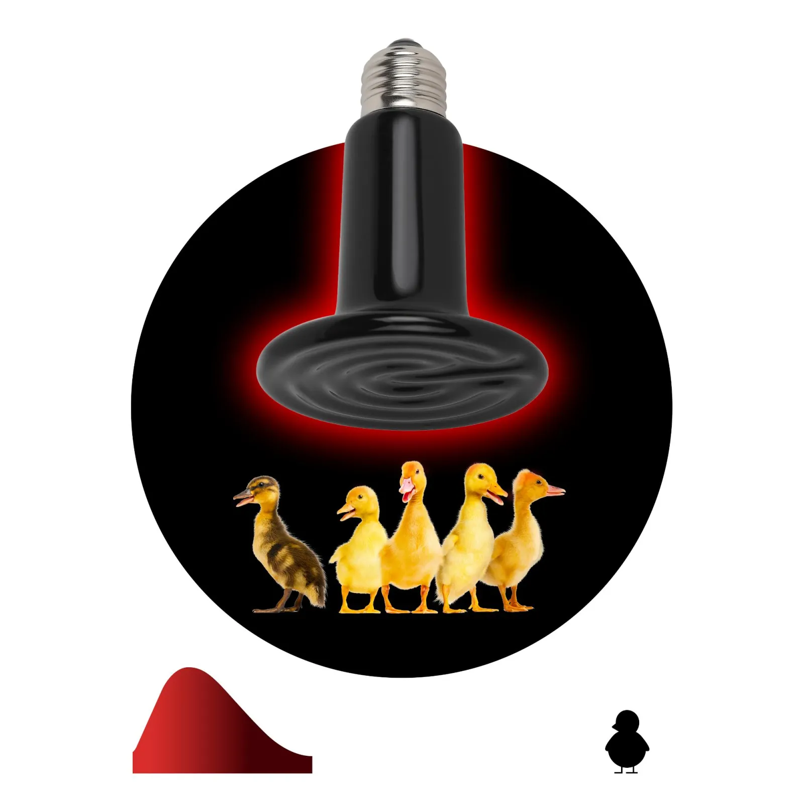 Излучатель тепловой (лампа инфракрасная) FITO-200W-НQ CeramiHeat RX 200Вт E27 для брудера/рептилий к