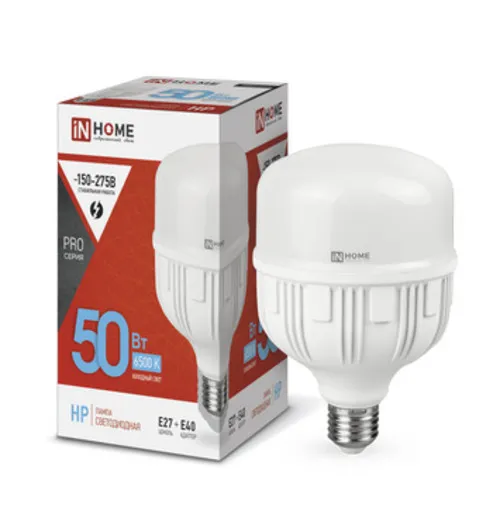 Лампа светодиодная высокомощная LED-HP-PRO 50Вт цилиндр 6500К холод. бел. E27 4750лм 230В с адаптеро