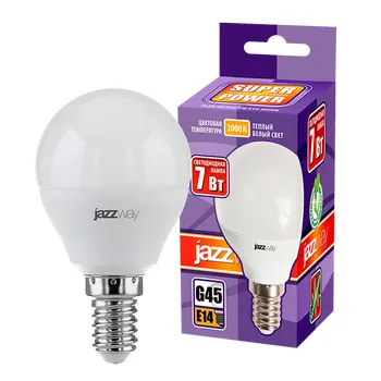 Лампа светодиодная LED 7Вт E14 220В 3000К PLED- SP G45 шар | 1027856-2 | Jazzway