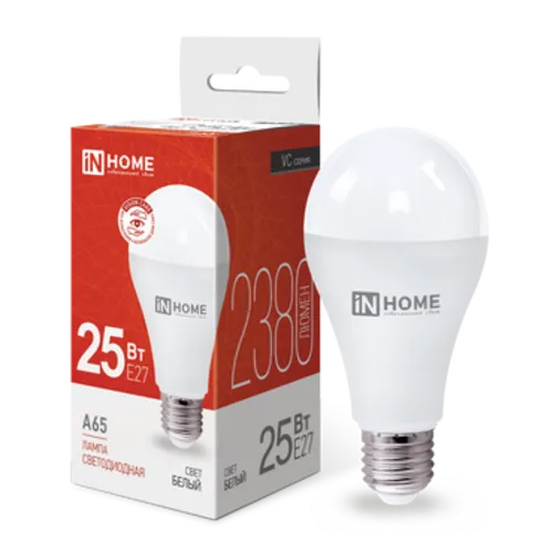 Лампа светодиодная LED-A65-VC 25Вт грушевидная 4000К нейтр. бел. E27 2380лм 230В IN HOME 46906120240