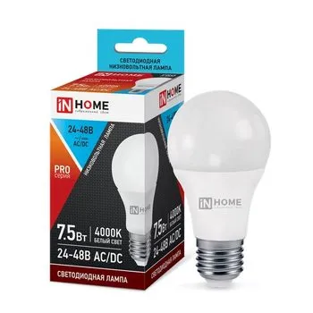 Лампа светодиодная 7.5 Вт E27 4000 K 600 Lm PRO INHOME 4690612031521