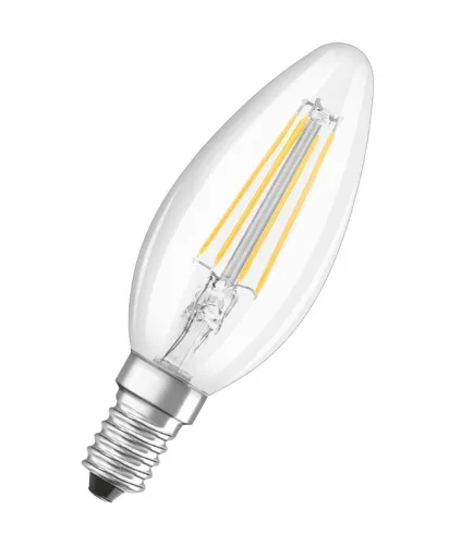 Лампа светодиодная филаментная LED STAR Classic B 5W, прозрачная колба, Е14 LSCLB60D 5W/827 230V FIL