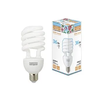 Лампа люминесцентная компактная 36Вт E27 6500K Народная