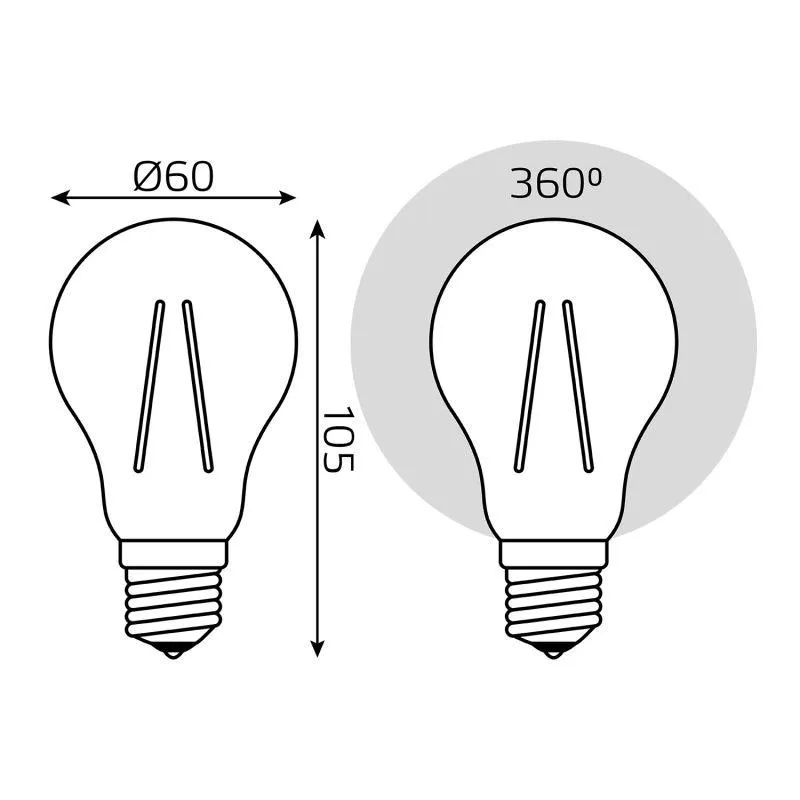 Лампа светодиодная филаментная Black Filament 8Вт A60 грушевидная 4100К нейтр. бел. E27 780лм GAUSS 