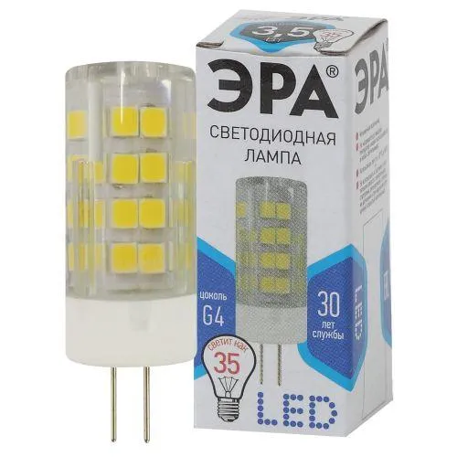 Лампа светодиодная LED 3,5Вт G4 220В 4000К smd JC капсульная | Б0027856 | ЭРА