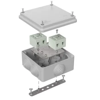 Коробка огнестойкая для о/п двухкомпонентная 60-0300-FR6.0-12 Е15-Е120 RAL9005 100х100х50 (14 шт/кор