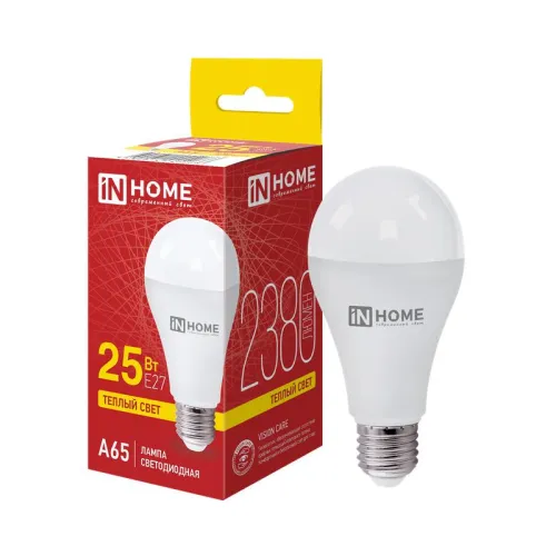 Лампа светодиодная LED-A65-VC 25Вт грушевидная 3000К тепл. бел. E27 2380лм 230В IN HOME 469061202406