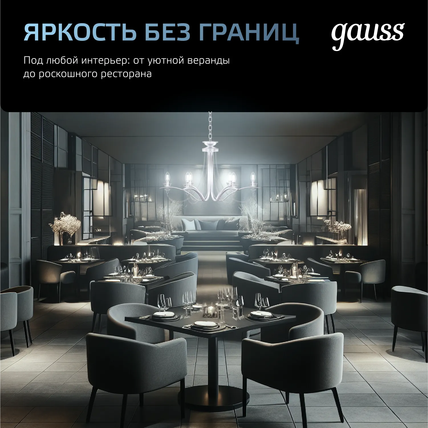 Лампа светодиодная филаментная Black Filament 13Вт P45 шар 4100К нейтр. бел. E14 1150лм GAUSS 105801